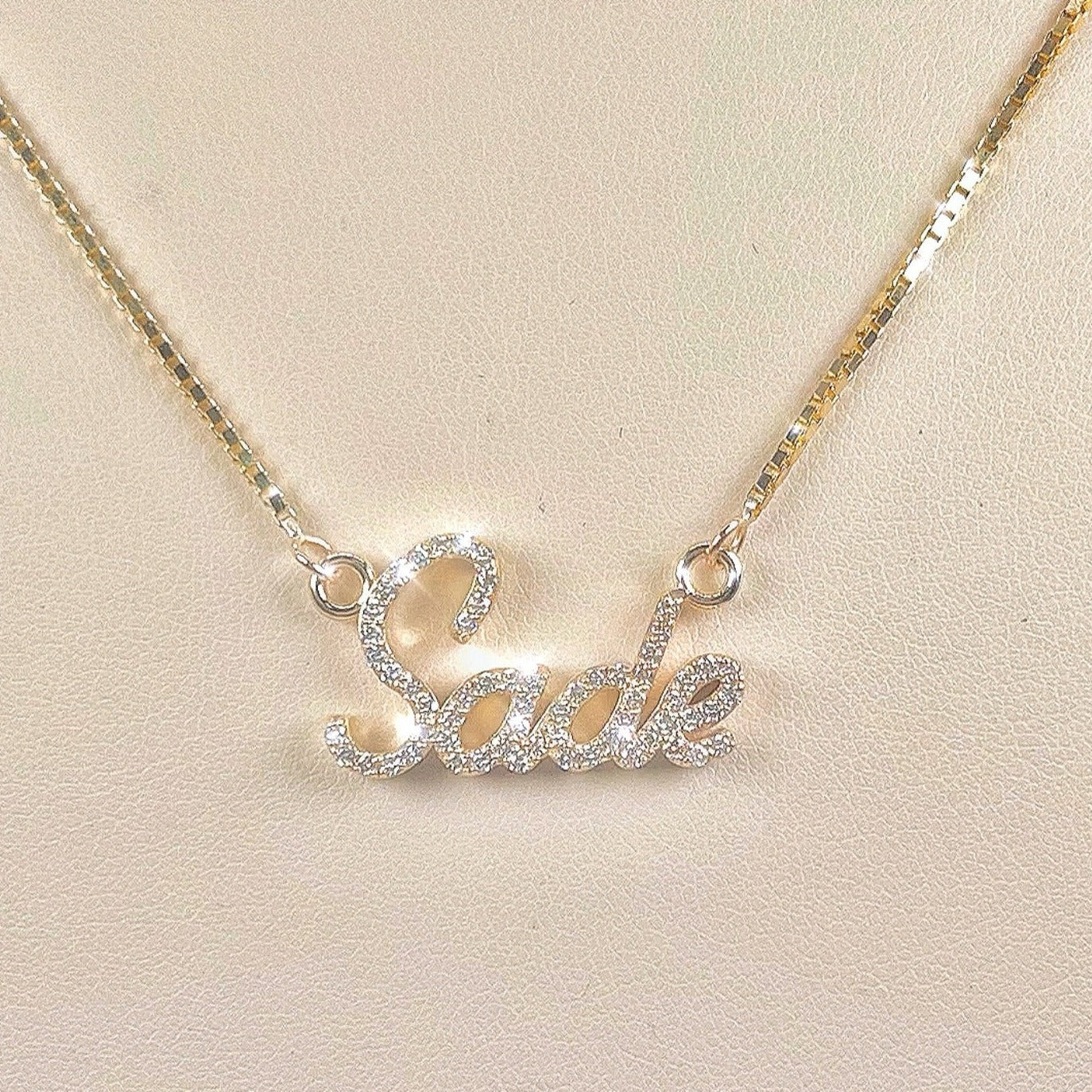 10KT Custom Diamond Name Plate