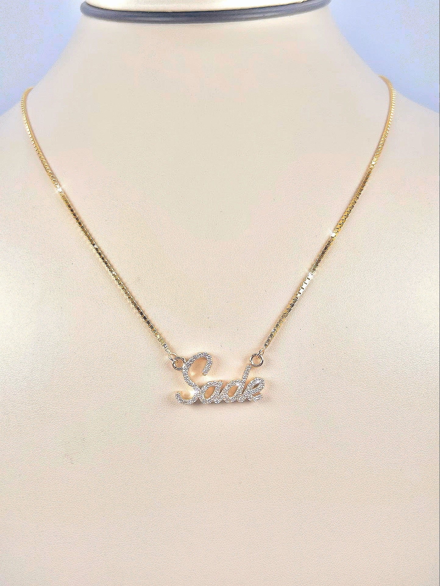10KT Custom Diamond Name Plate