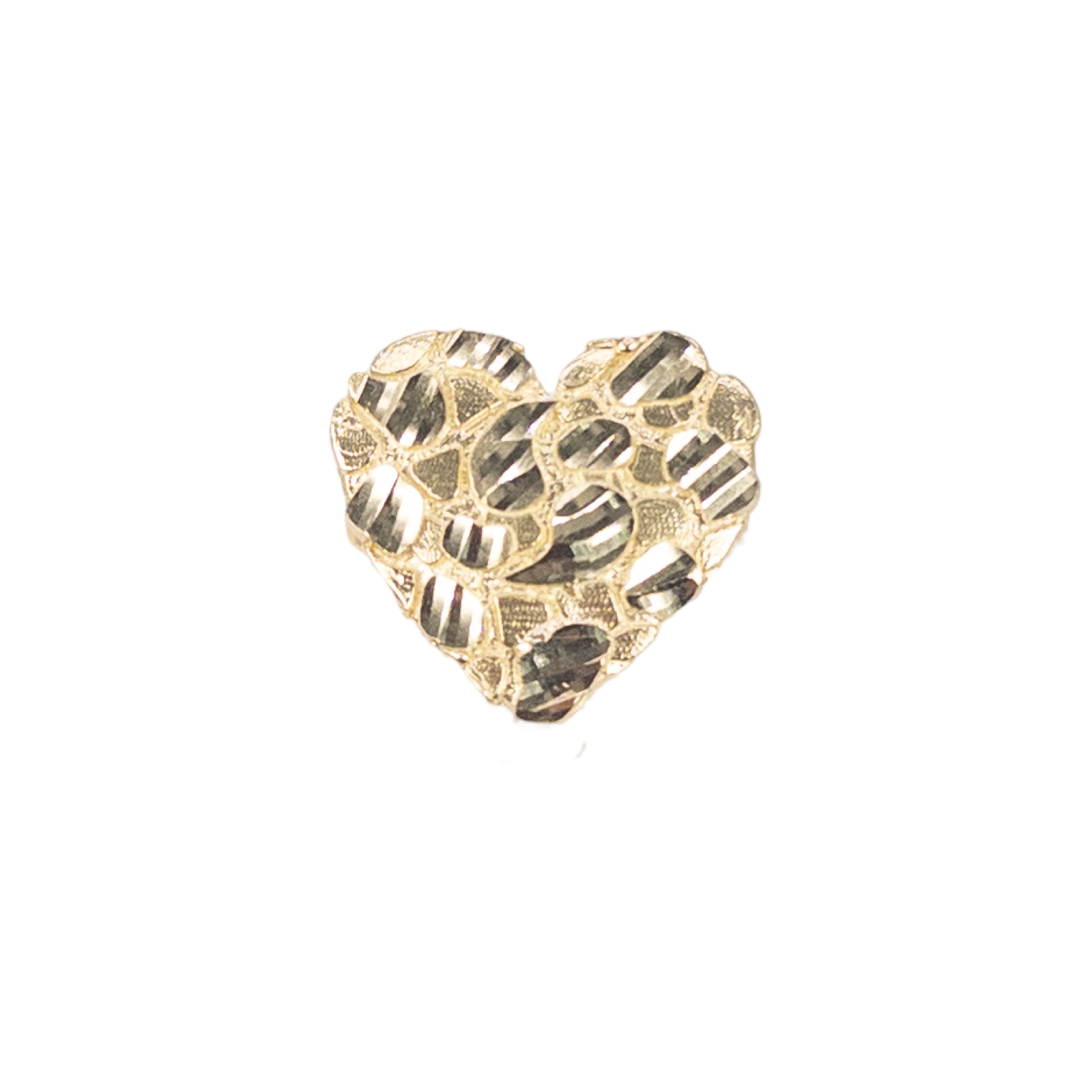 10KT Gold Heart Nugget Ring: Large