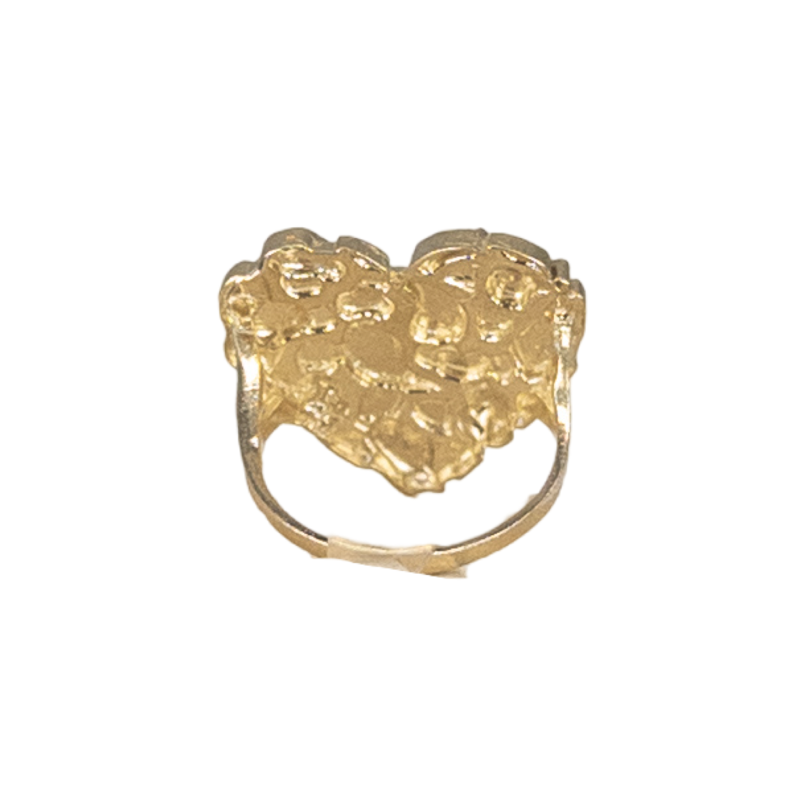 10KT Gold Heart Nugget Ring: Large
