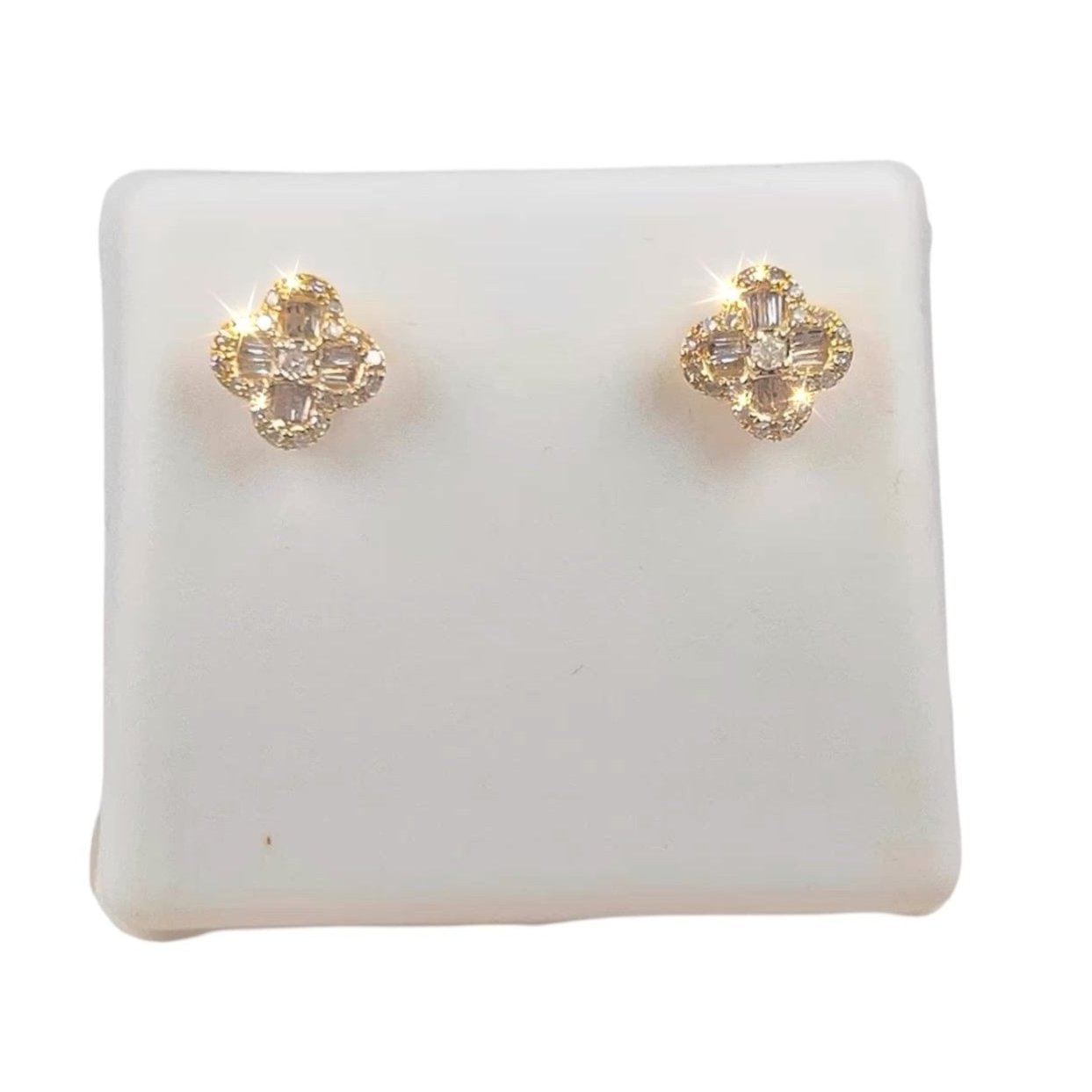 Baguette Diamond Clover Earrings