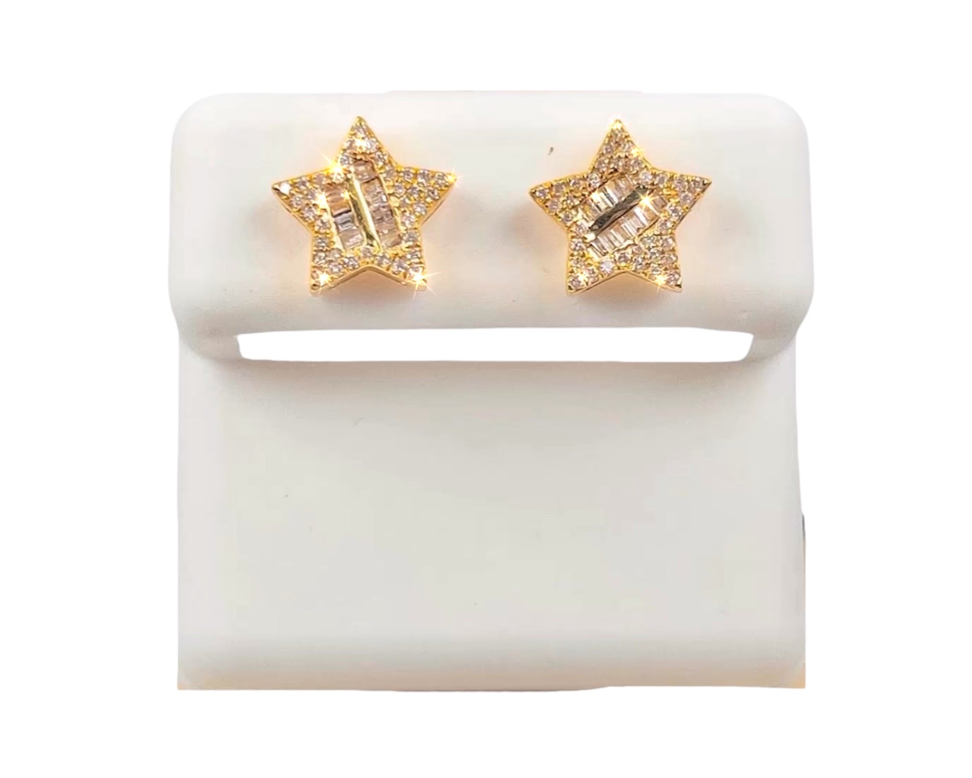 Baguette Diamond Star Earrings
