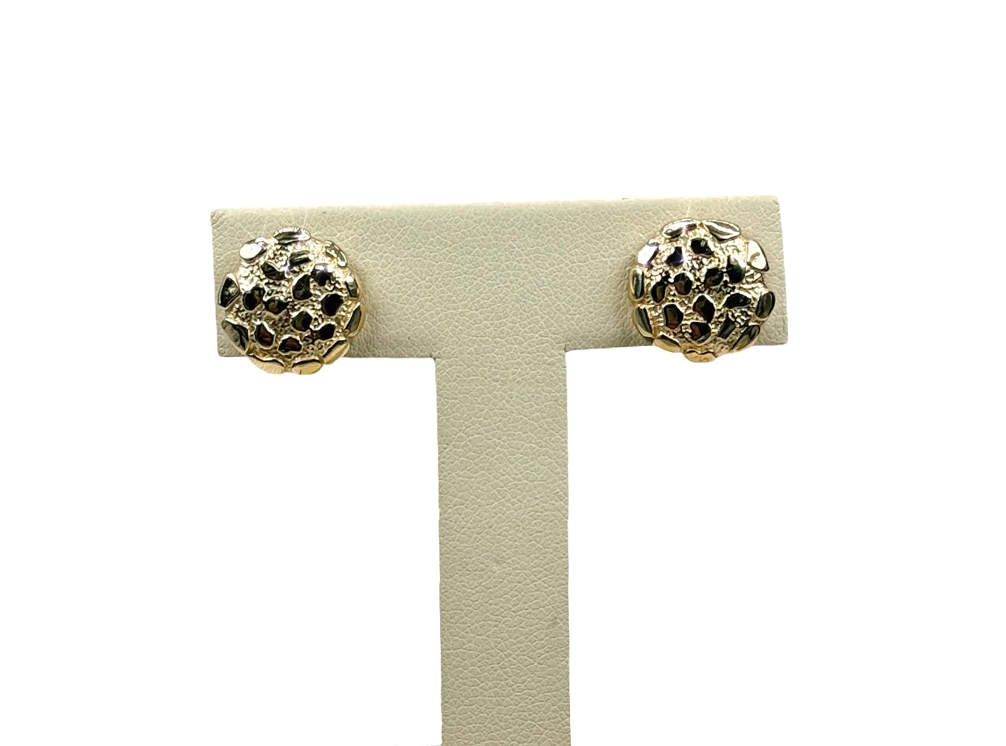 Solid 14KT Nugget Cut Earrings (15MM)