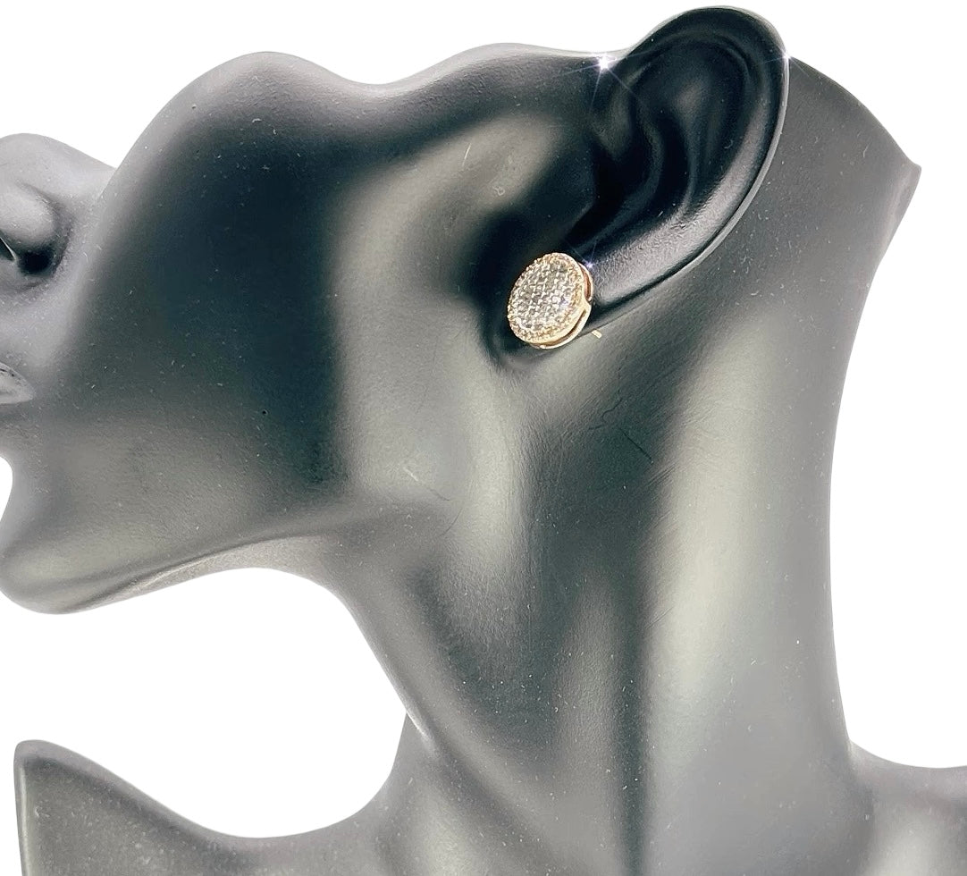 Round Baguette Diamond Earrings