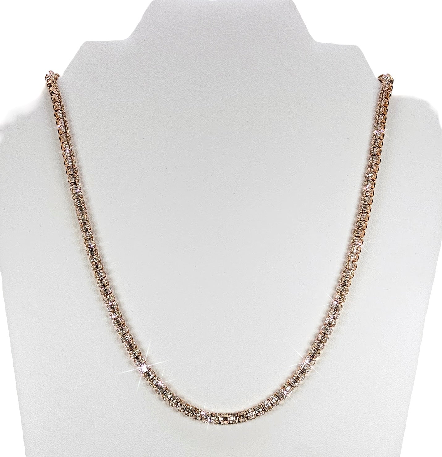 Rose Gold Diamond Baguette Chain