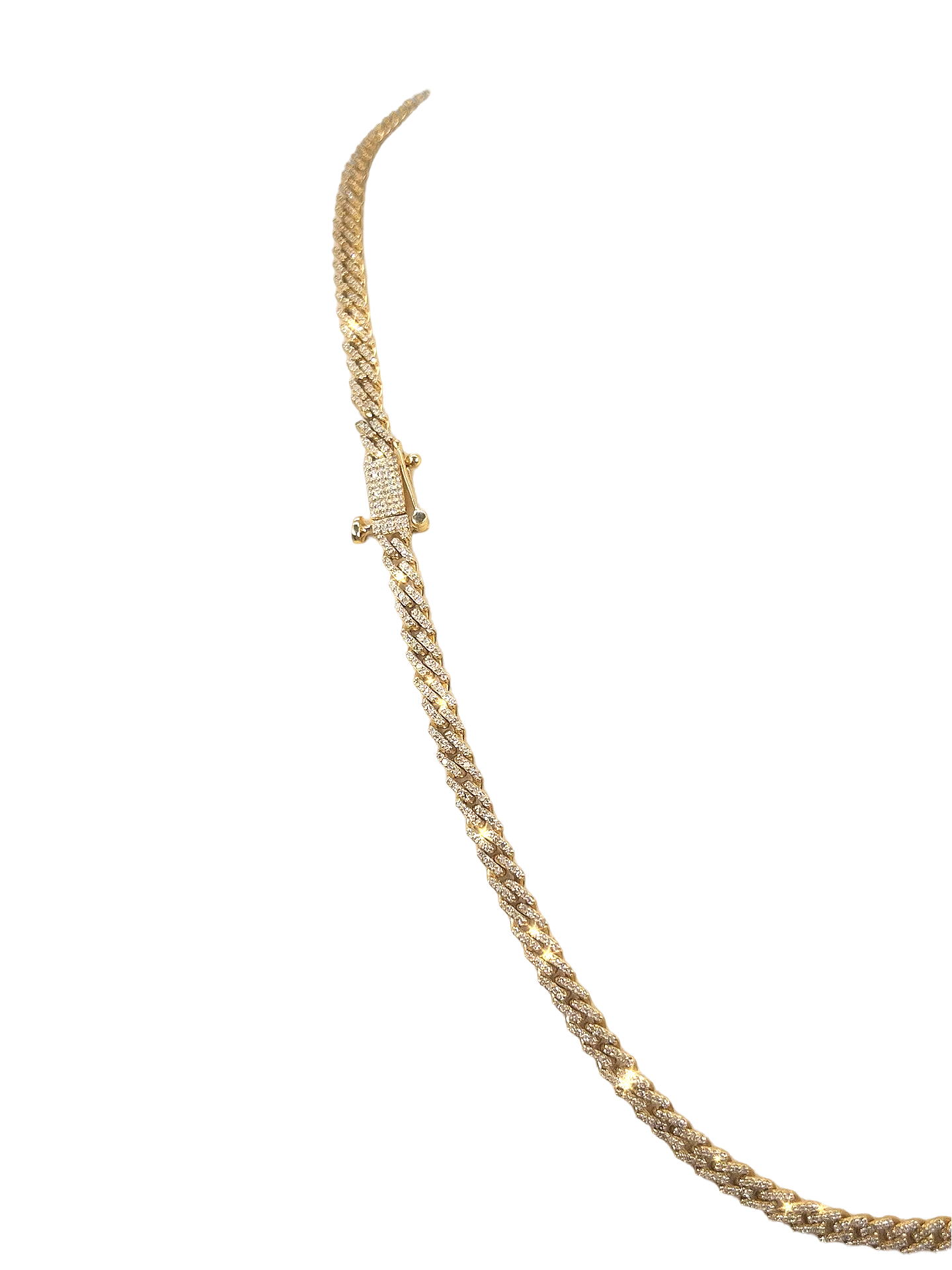 Yellow Gold Diamond Cuban Chain (5MM)