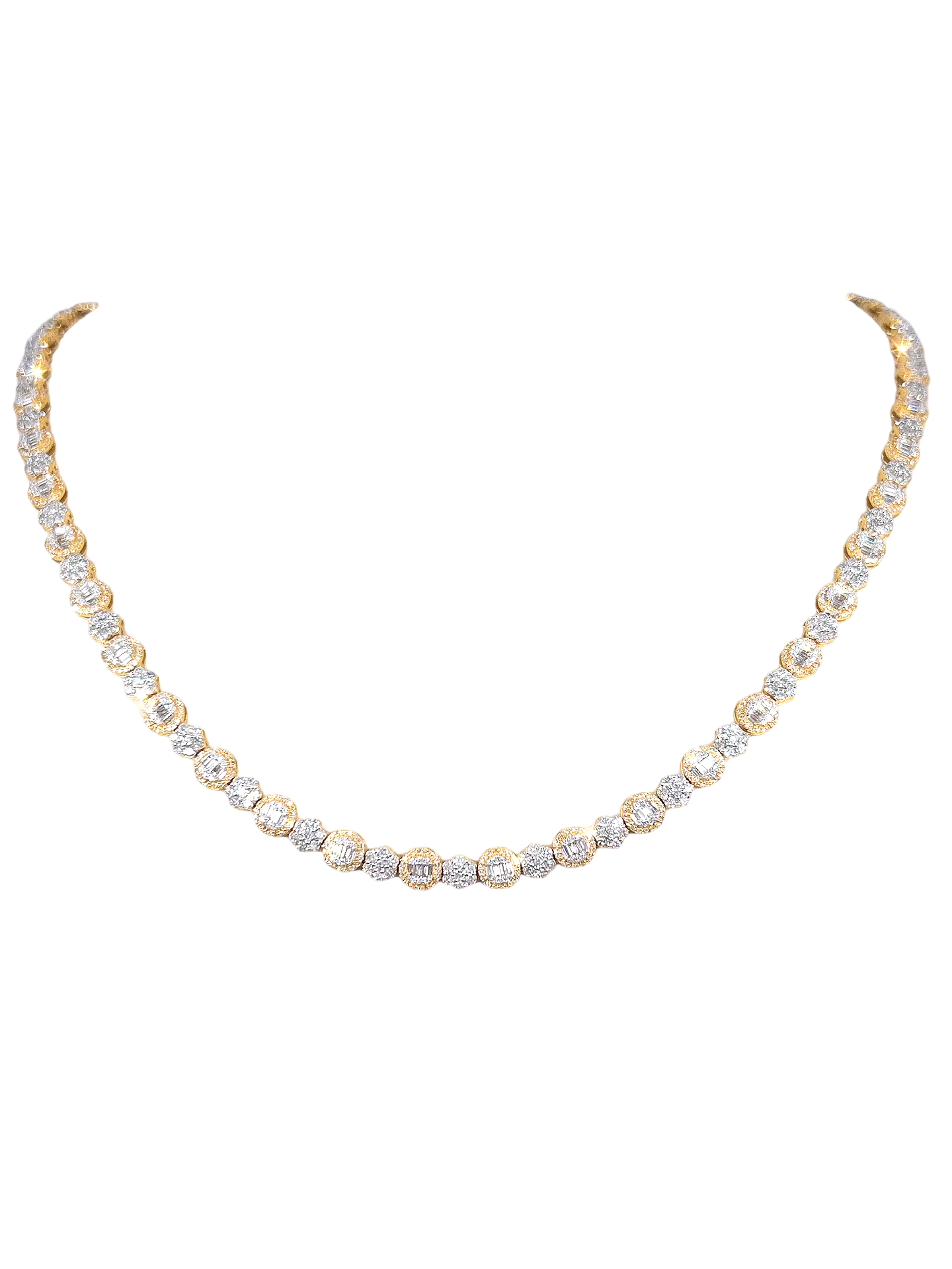 Flower Baguette Diamond Chain