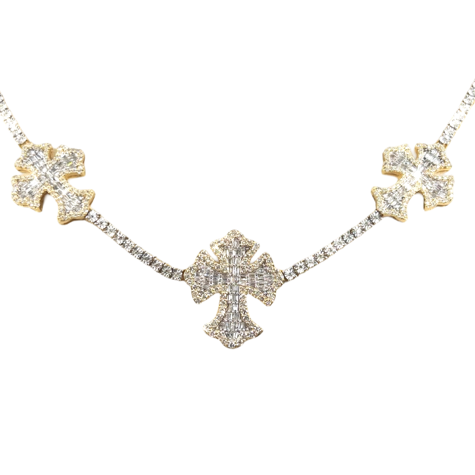 Baguette Three Cross Chain