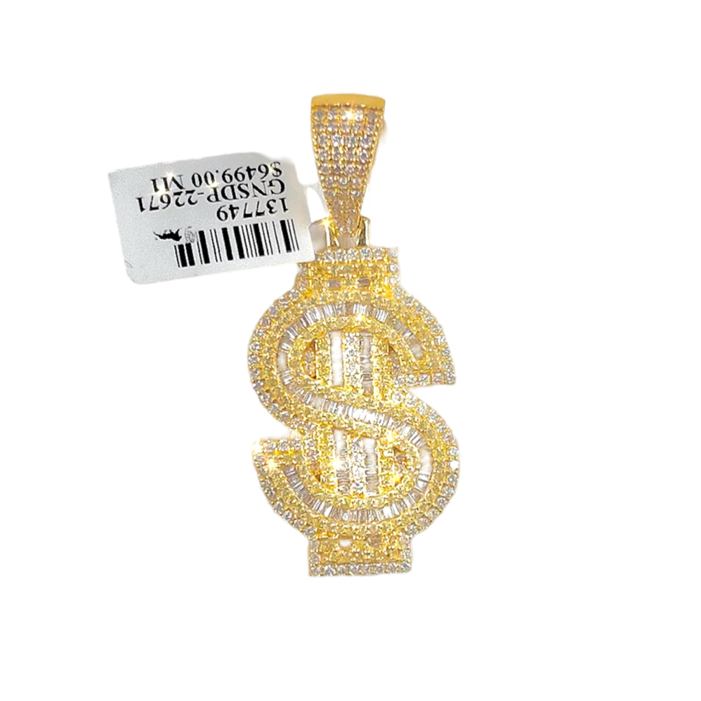 Baguette Dollar Sign Pendant