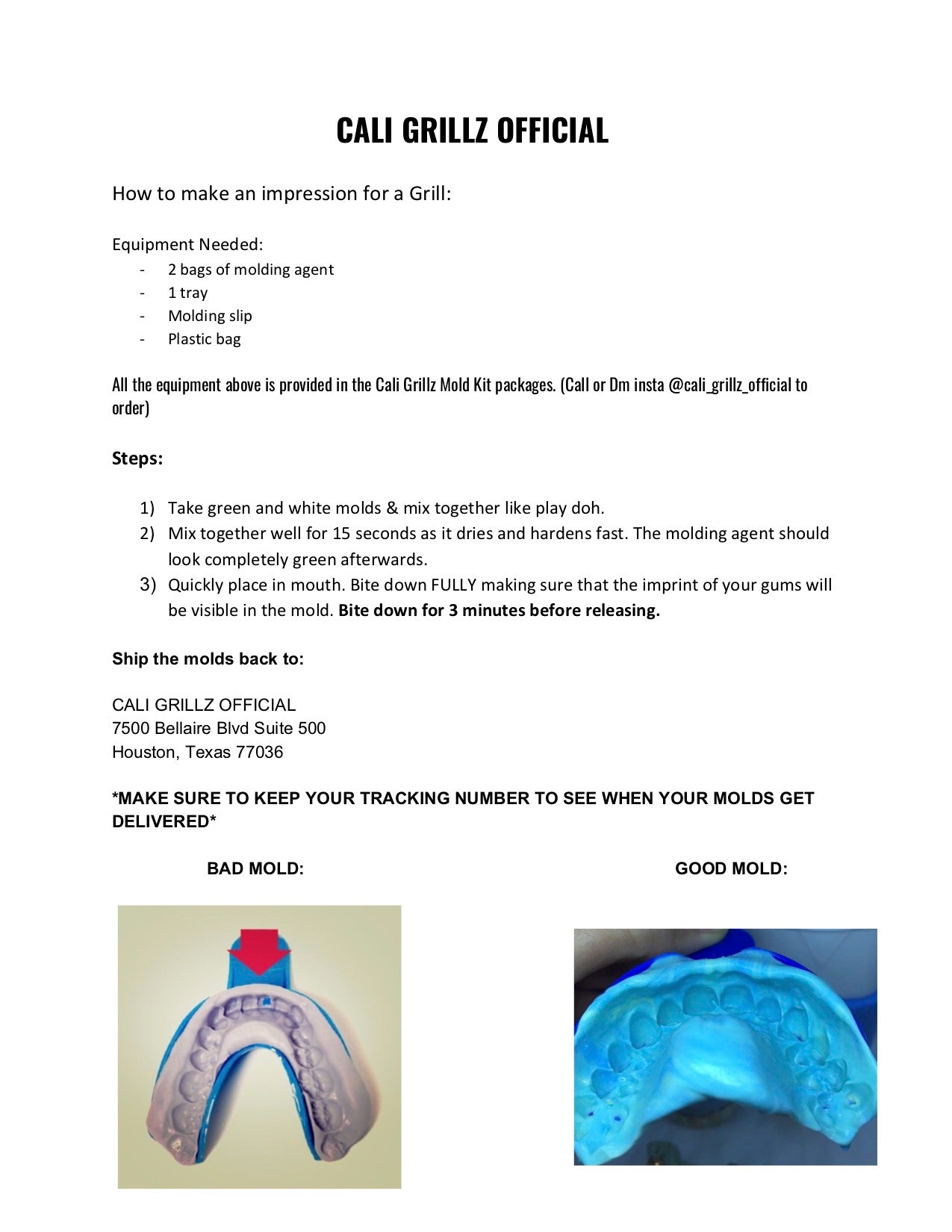 Mold Kit (Required)