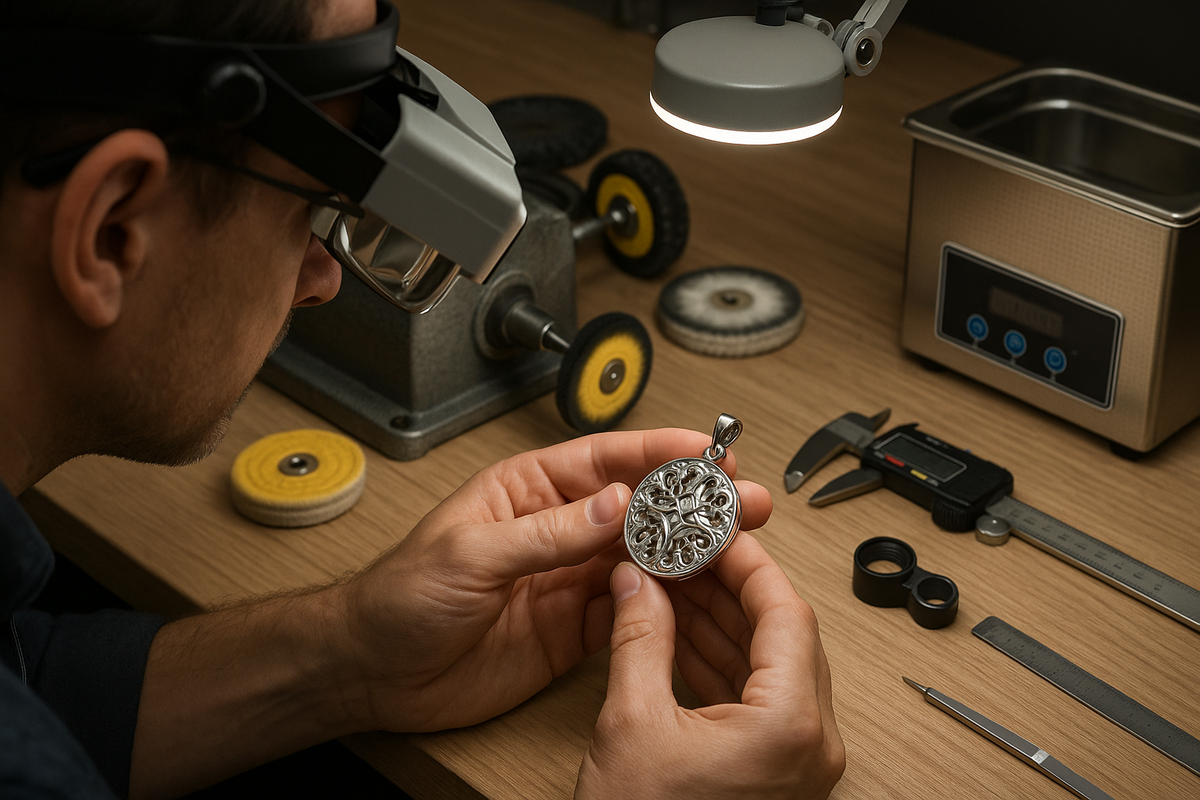 custom pendant polishing and quality check