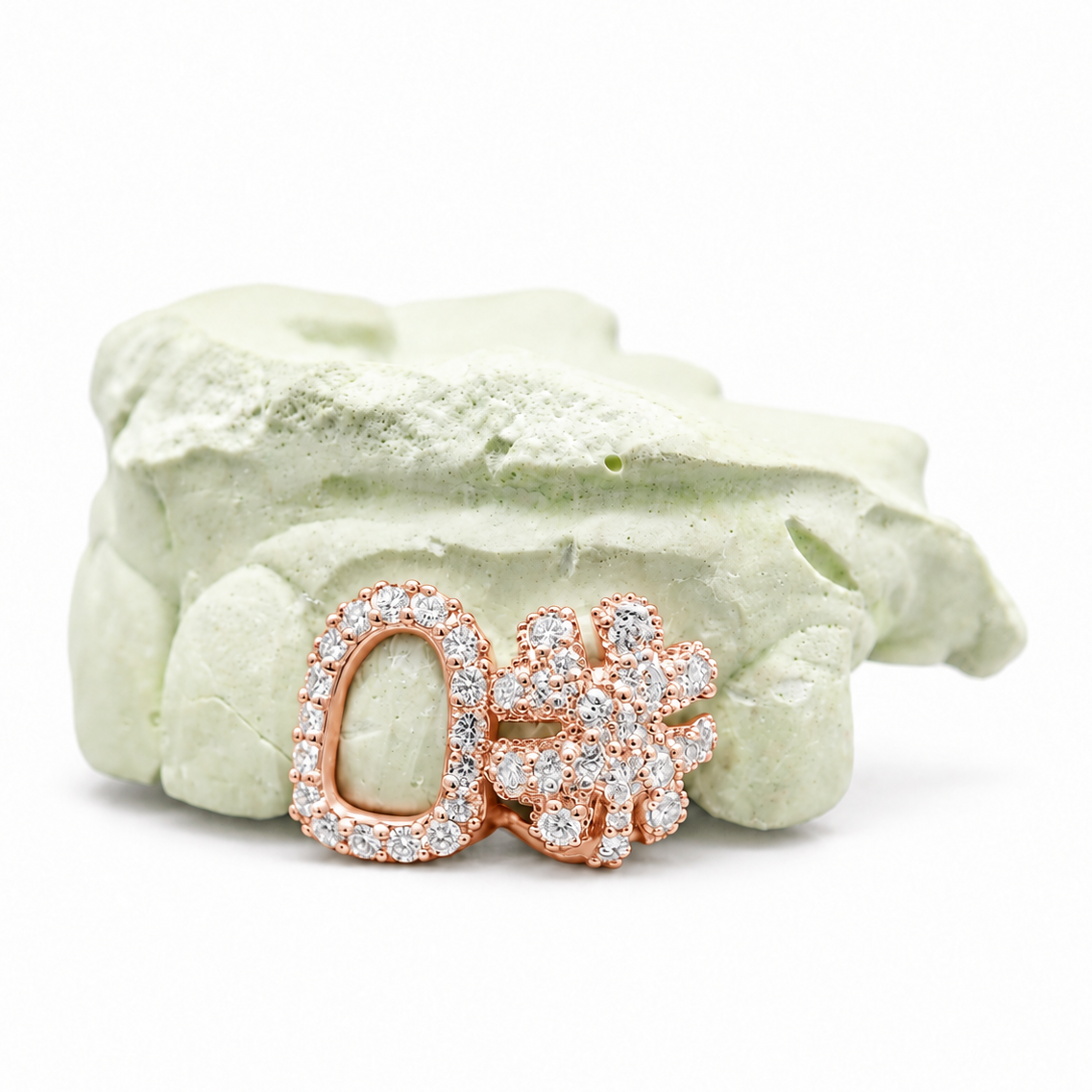 Custom Open Face with Clover Diamond Grillz