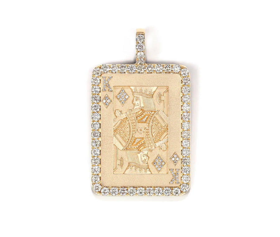 King Cards Pendant with Natural Diamonds