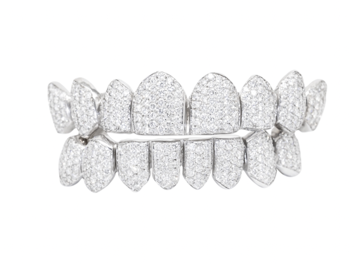 White gold sales diamond grill