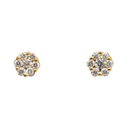 Large Diamond Flower Cluster Earrings