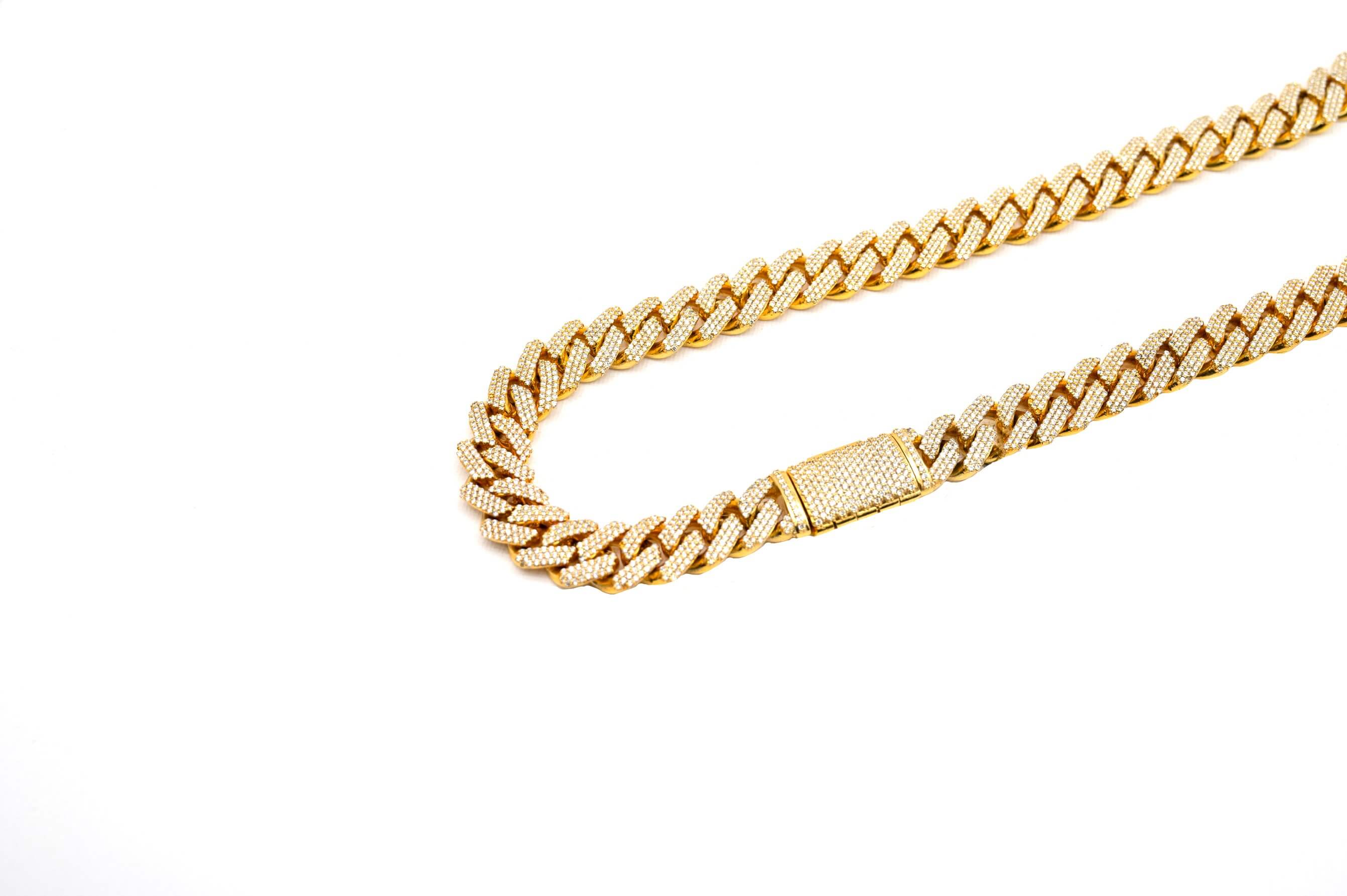 Yellow Gold Diamond Cuban (16MM)