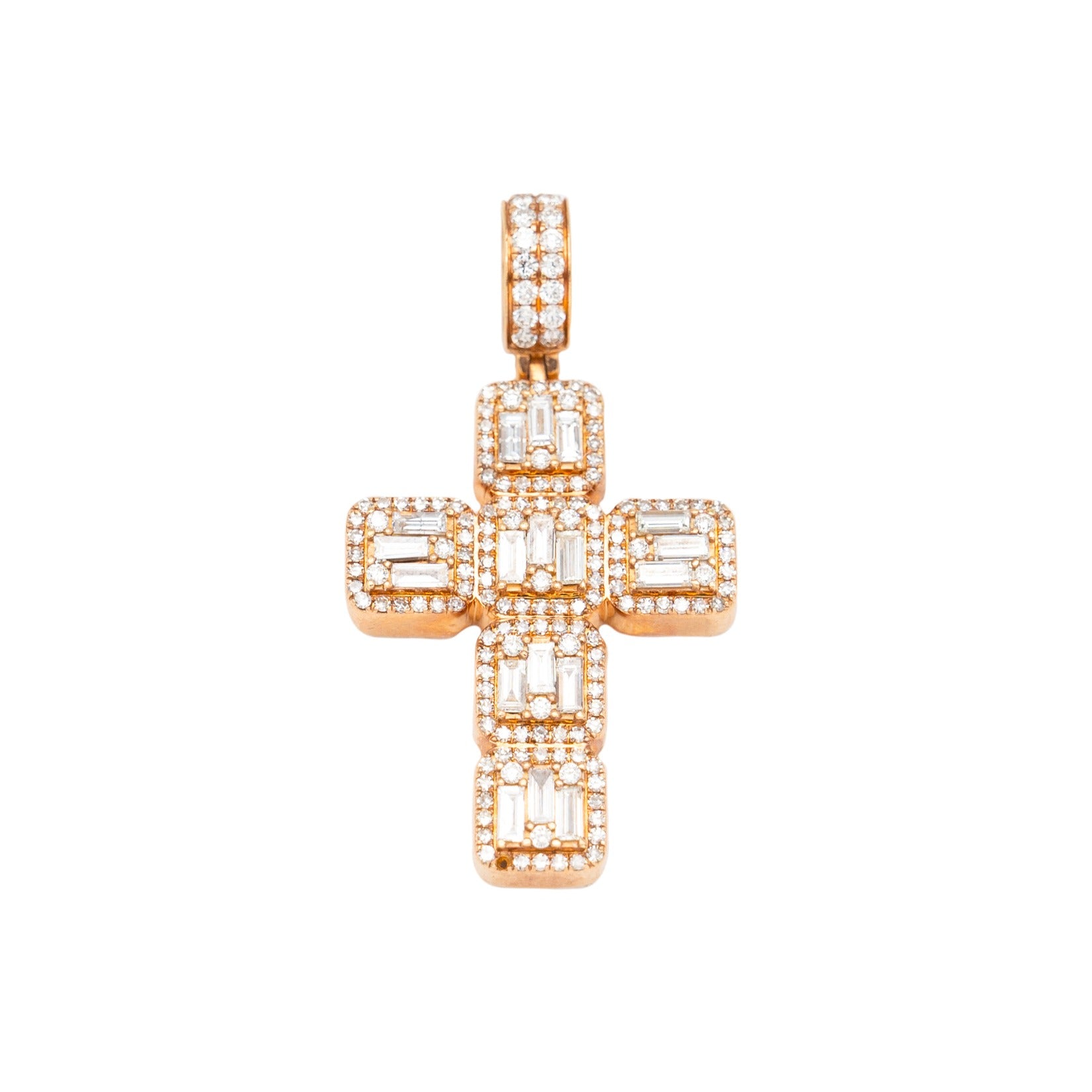 Custom Baguette Cross Pendant