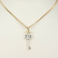 Diamond Heart Key Charm