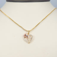 Rose Heart Diamond Charm