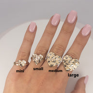 10KT Gold Heart Nugget Ring: Mini