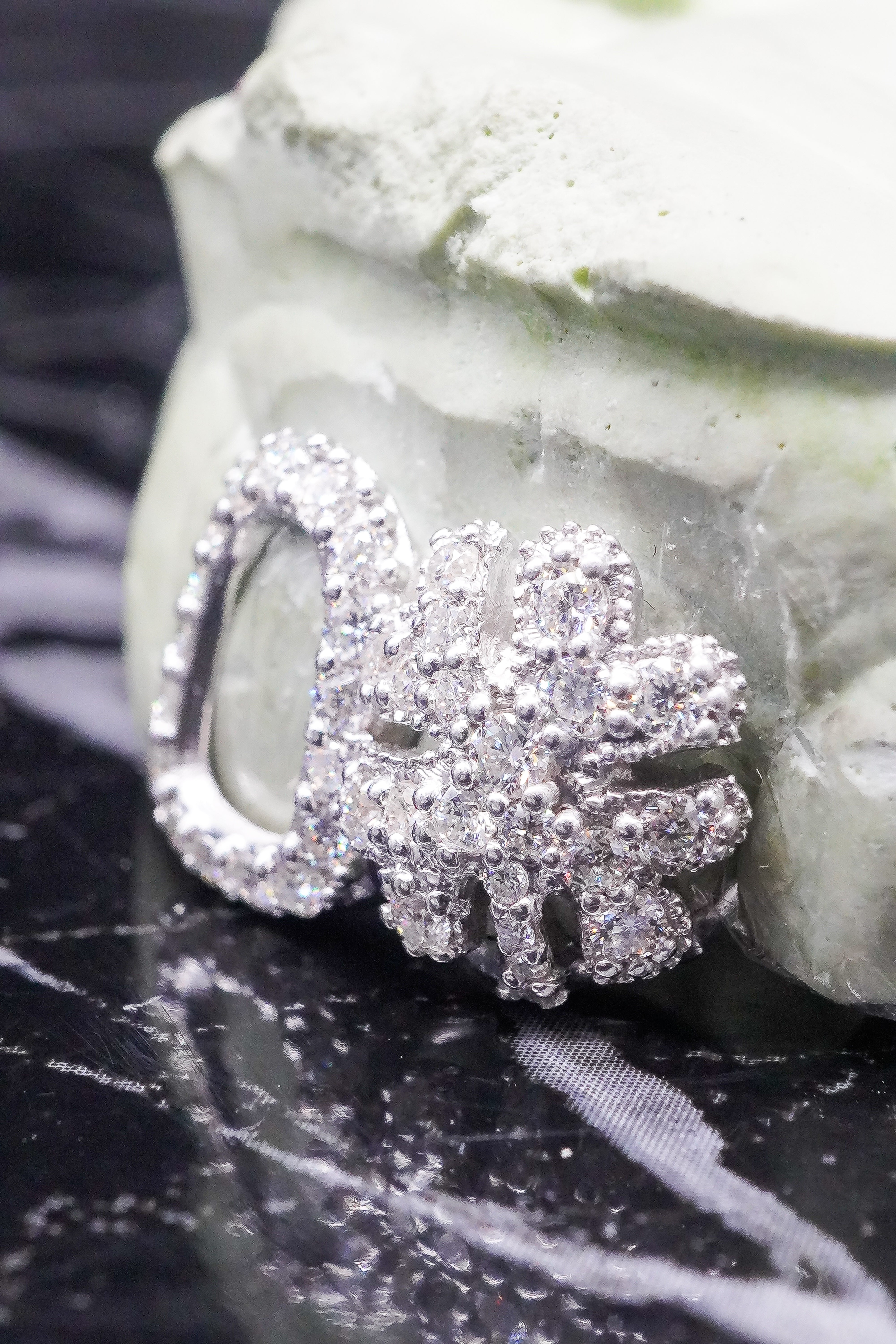 Custom Open Face with Clover Diamond Grillz