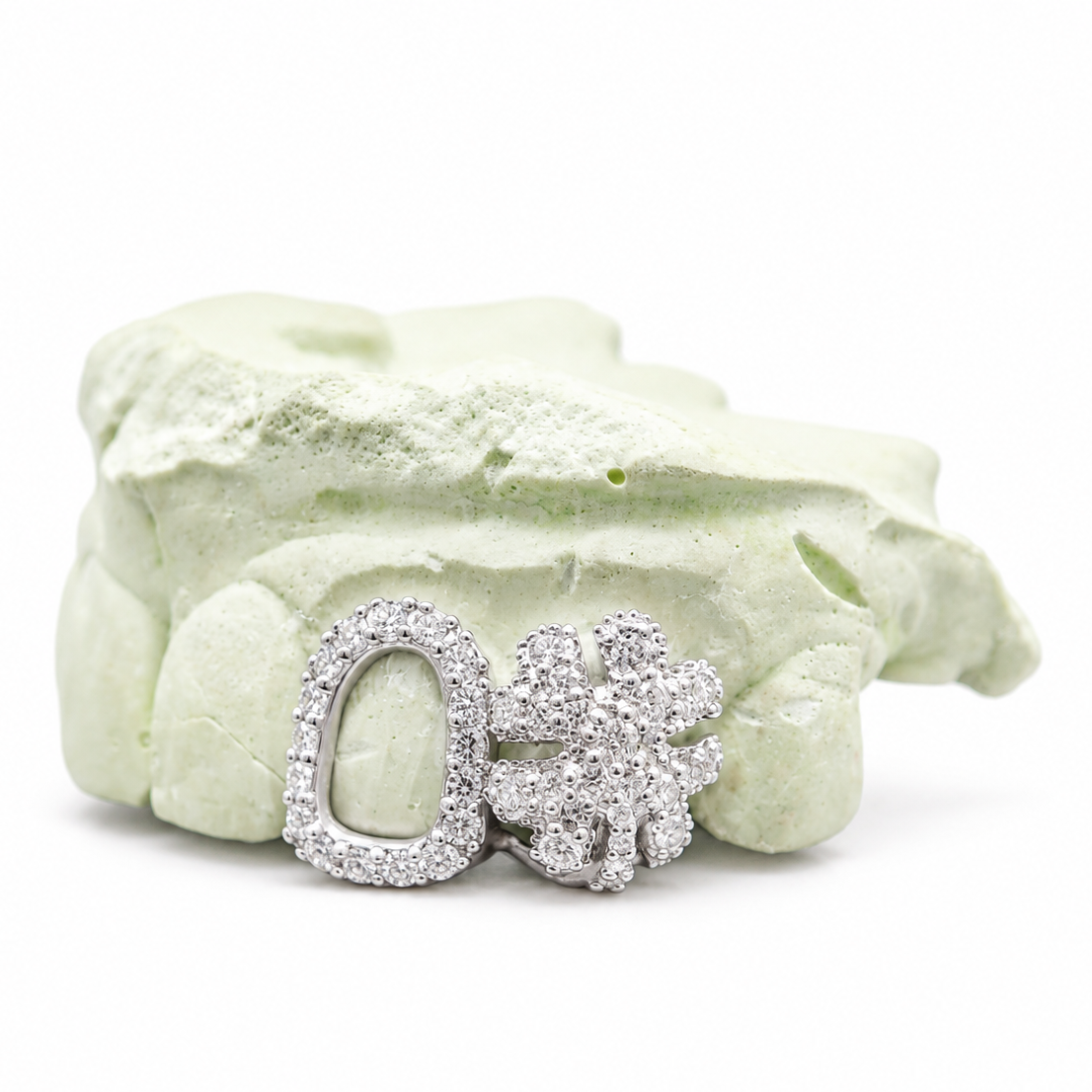 Custom Open Face with Clover Diamond Grillz