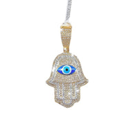 Evil Eye Diamond Hamsa Pendant