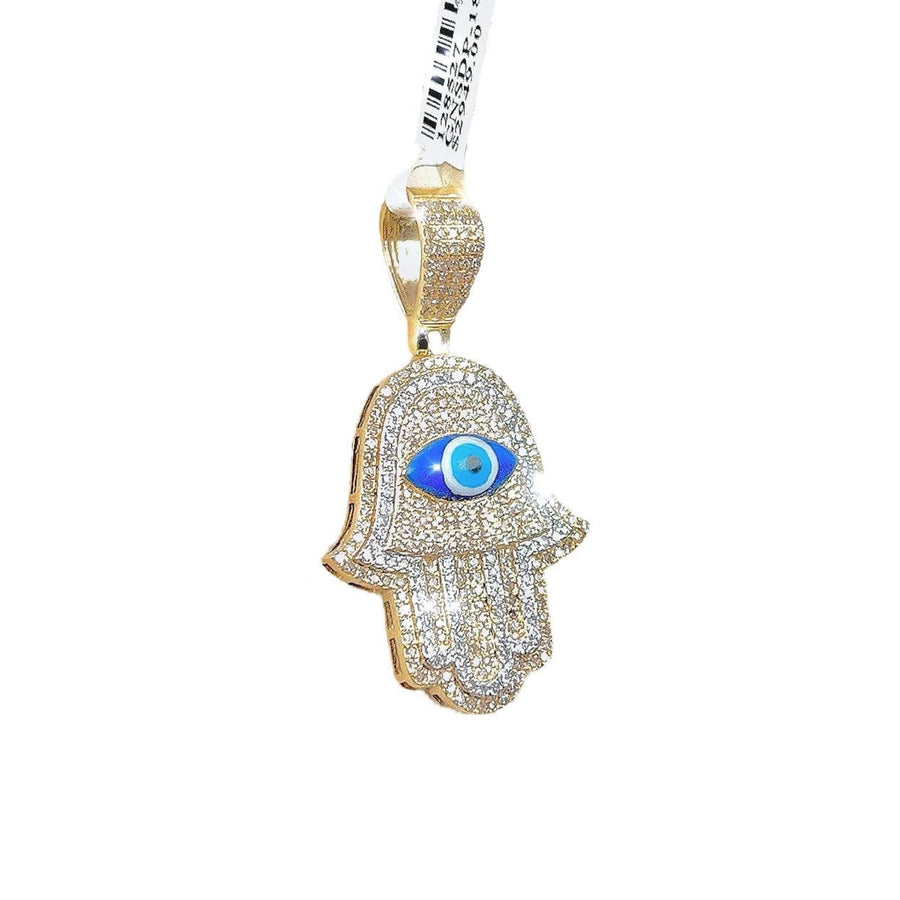 Evil Eye Diamond Hamsa Pendant