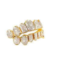 Custom VS1 Clarity Invisible Set Princess Cut Diamond Grillz