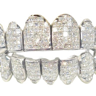 Custom VS1 Clarity Invisible Set Princess Cut Diamond Grillz