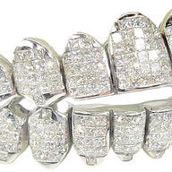 Custom VS1 Clarity Invisible Set Princess Cut Diamond Grillz