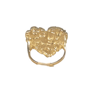 10KT Gold Heart Nugget Ring: Large