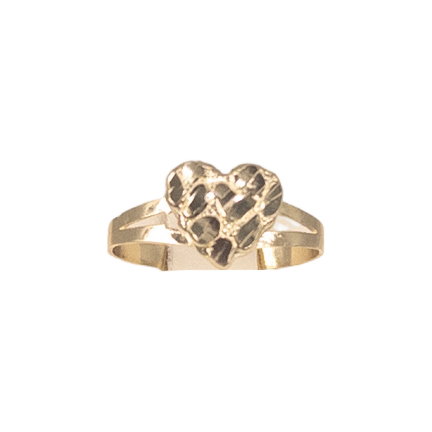 10KT Gold Heart Nugget Ring: Mini