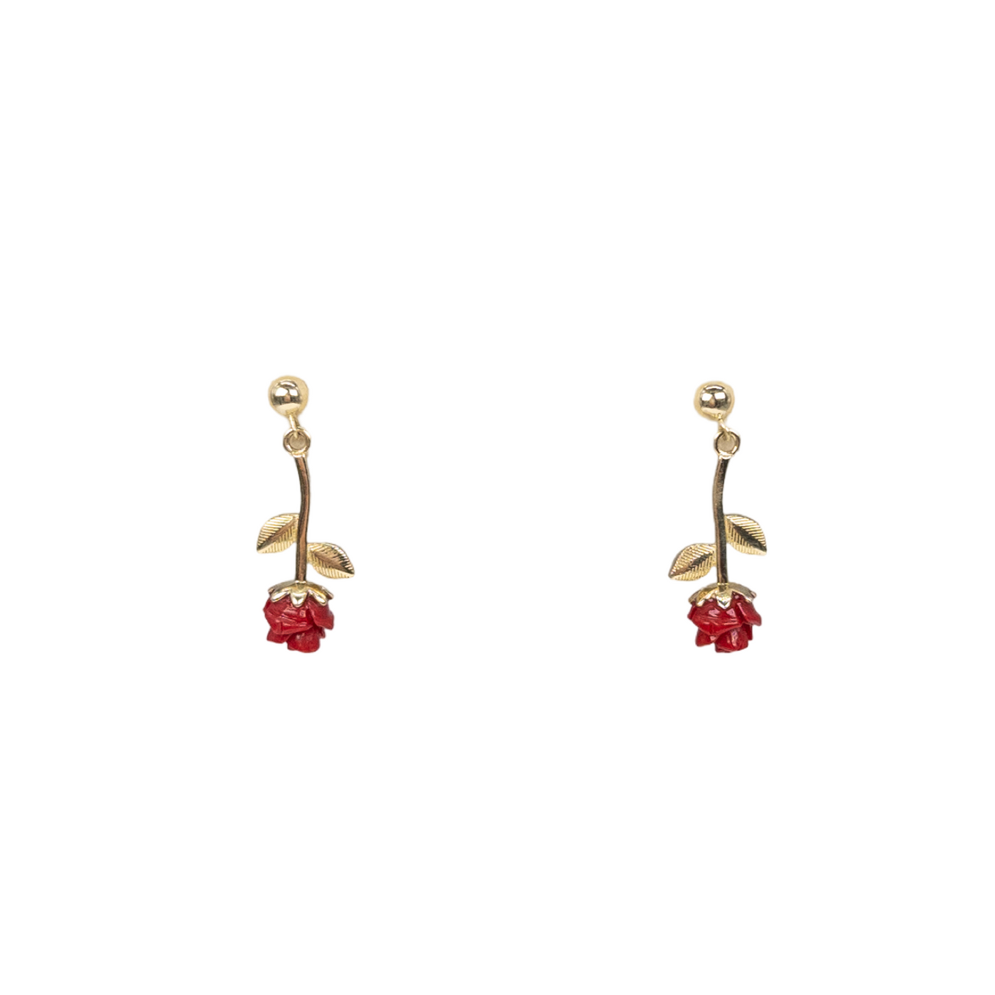 Red Rose Drop Earrings