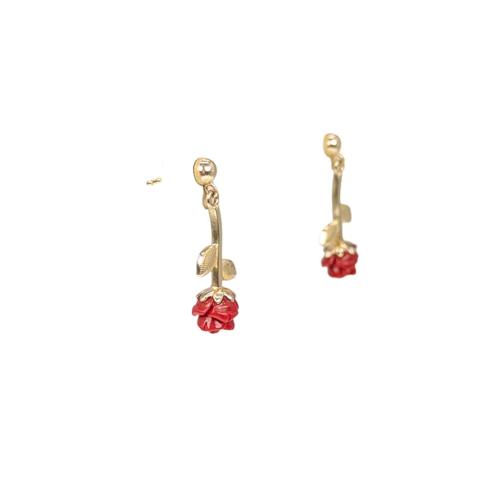 Red Rose Drop Earrings