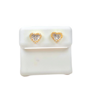 Two Tone Baguette Heart Earrings