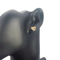 Two Tone Baguette Heart Earrings