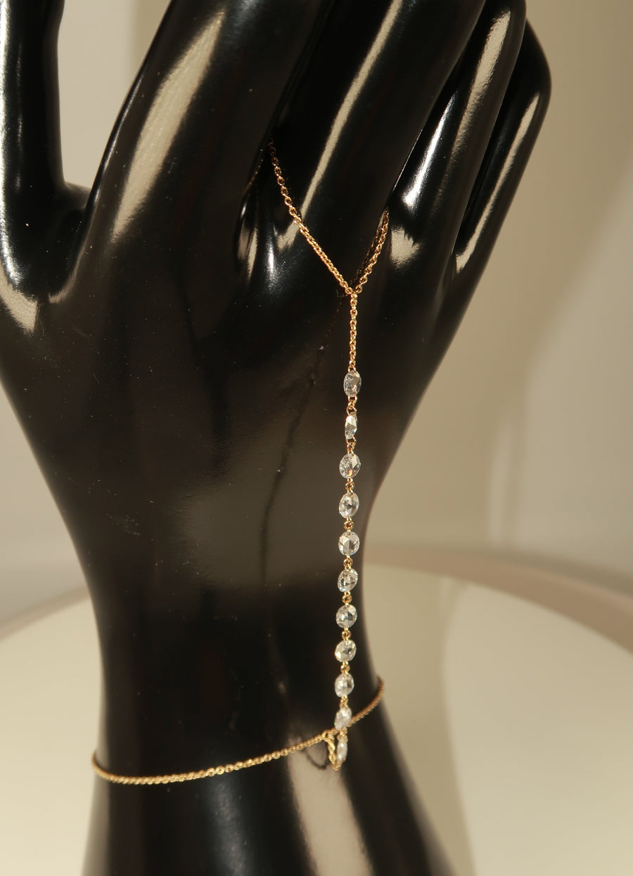 Single Cut Natural Diamond Hand Chain (Adjustable size)