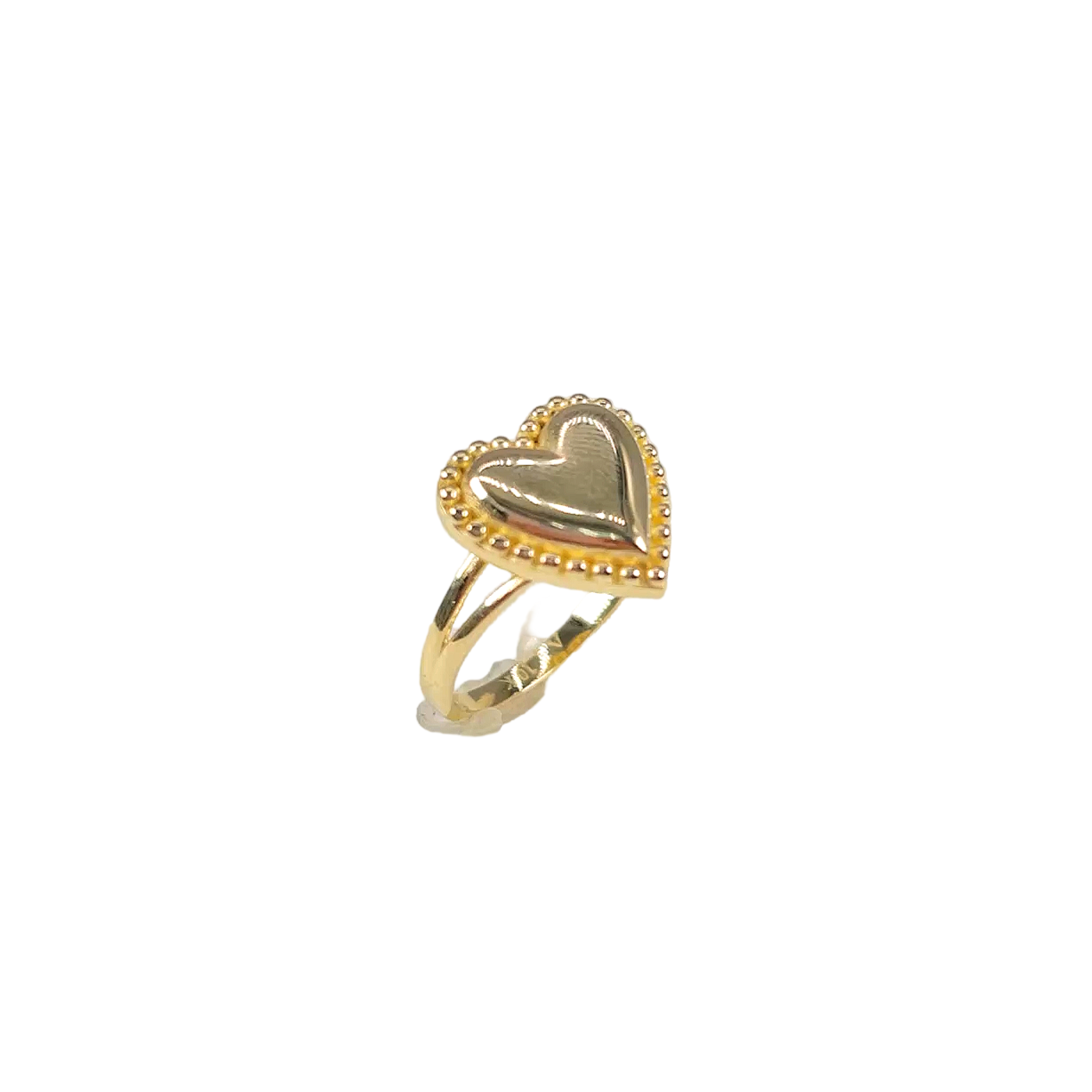 10KT Gold Beaded Heart Ring (small)