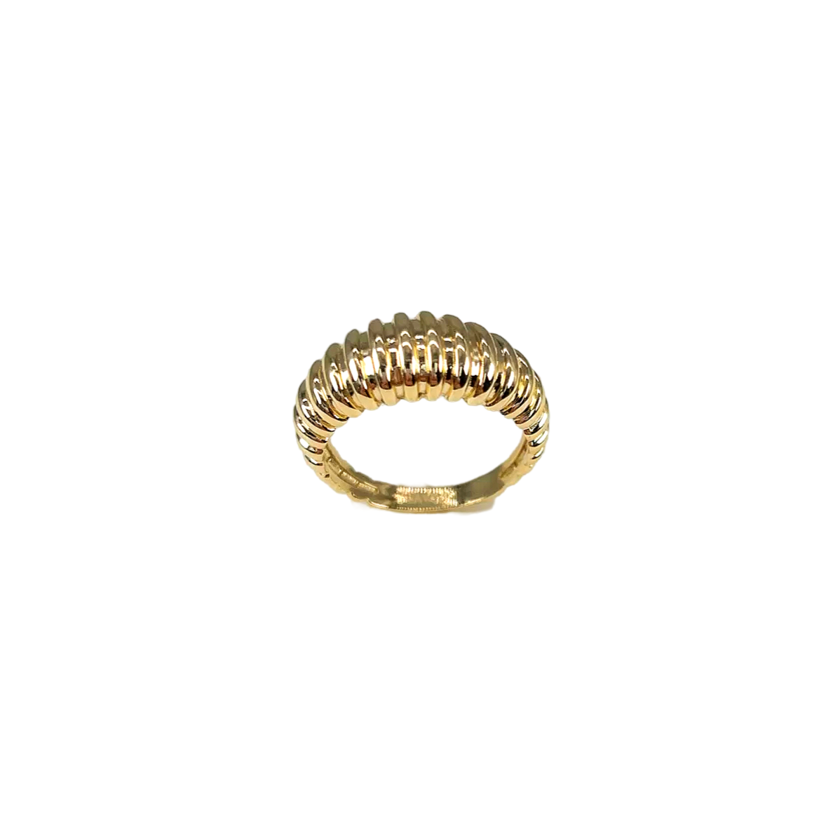 10KT Gold Ribbed Ring