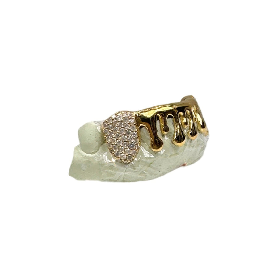 Custom 6 piece Drip Grillz with Diamond Fangs