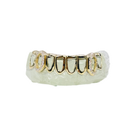 Custom 8 Piece Open Face Grillz with open face Diamond Fangs