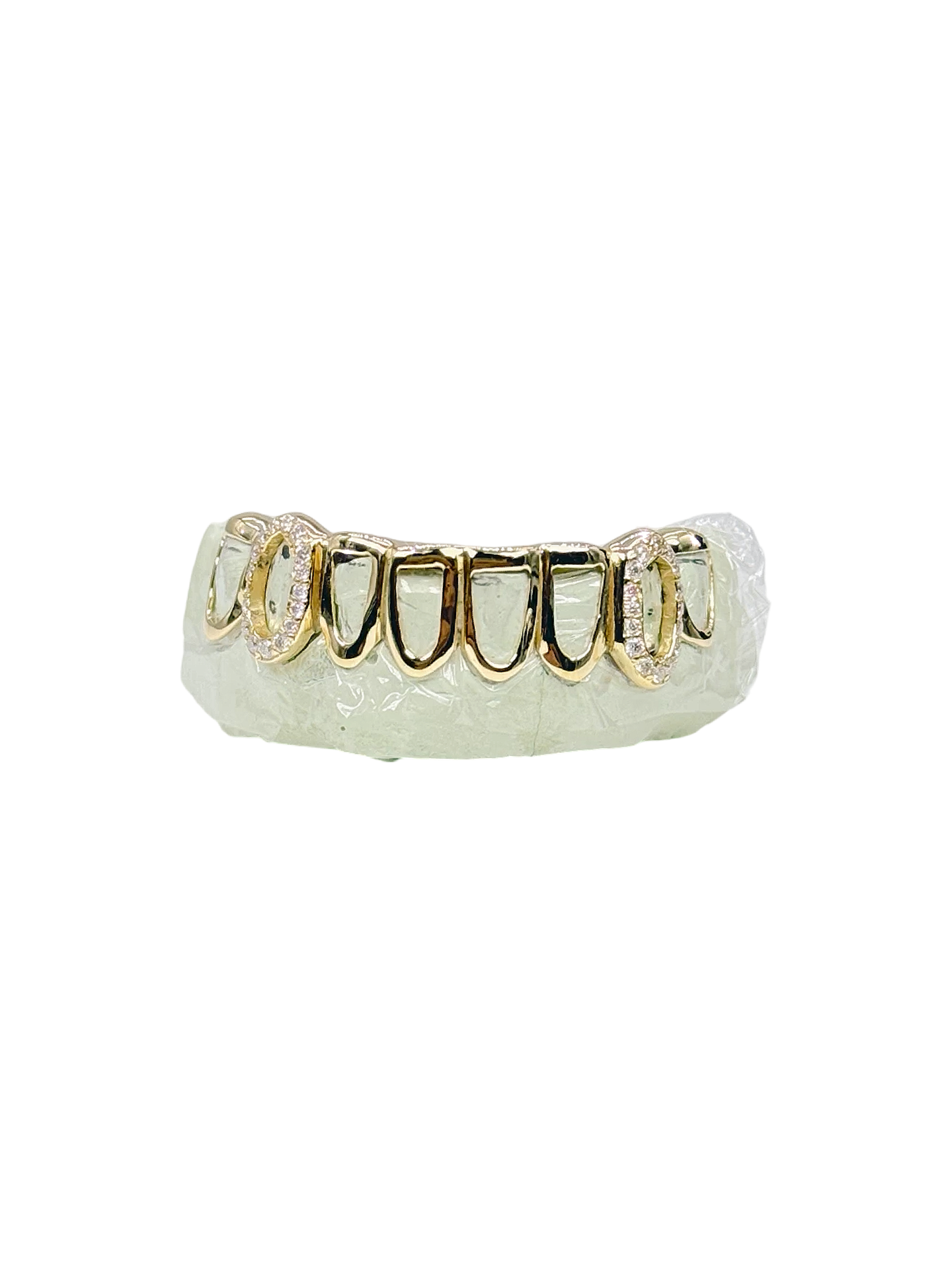 Custom 8 Piece Open Face Grillz with open face Diamond Fangs