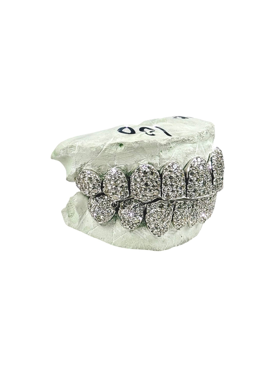 Custom VVS1 Clarity Hand Set All Natural Diamond Grillz Mosaic Setting
