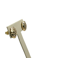 Solid 14KT Nugget Cut Earrings (15MM)
