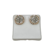 Round Baguette Diamond Earrings
