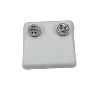 Round Baguette Diamond Earrings