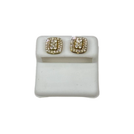 Square Cluster Diamond Earrings