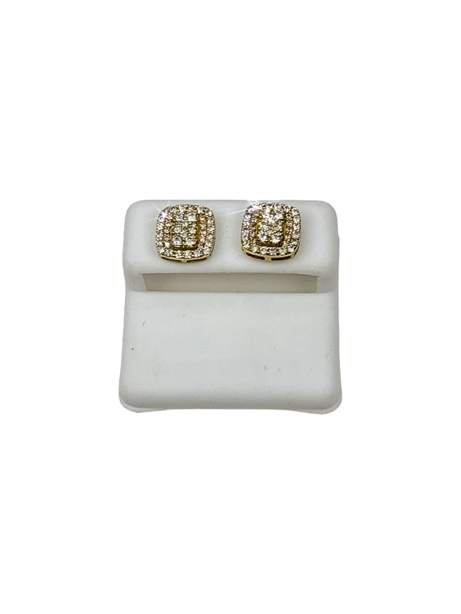 Square Cluster Diamond Earrings