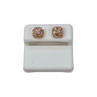 Rose Gold Baguette Earrings